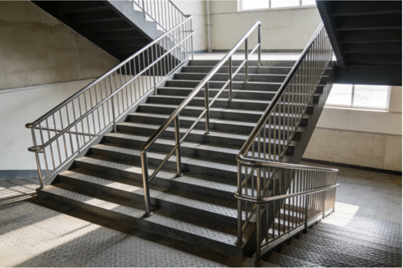 疏散樓梯凈寬超過(guò)一定數(shù)值，應(yīng)加裝中間扶手